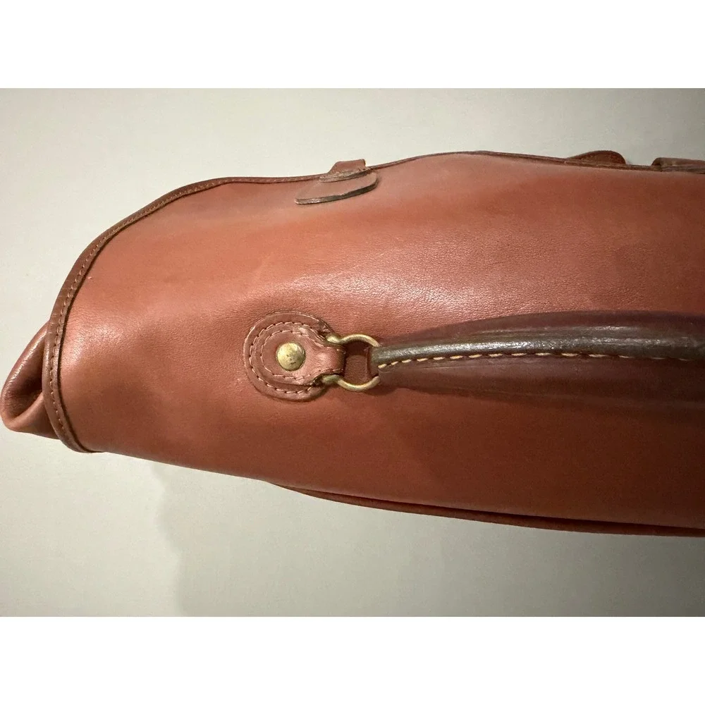 Hartmann Leather Messenger Bag Briefcase Unisex Brown Brass Hardware Large